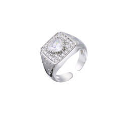 Delicate cubic zircon evil eye hasma copper rings