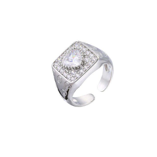 Delicate cubic zircon evil eye hasma copper rings