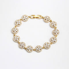Delicate cubic zircon setting diamond copper tennis bracelet