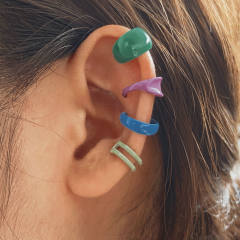 Creative personality leaf alloy ear cuff set