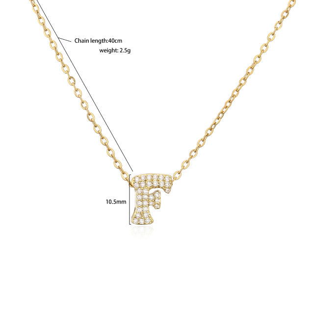 Occident fashion diamond initial copper necklace