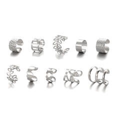 Creative personality leaf alloy ear cuff set