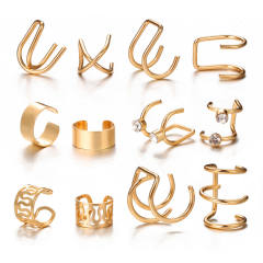 Creative personality leaf alloy ear cuff set