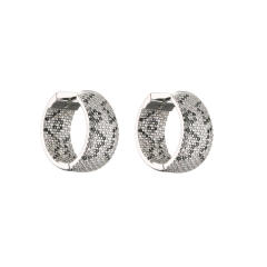 Luxury leopard grain pave setting cubic zircon copper huggie earrings