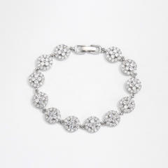 Delicate cubic zircon setting diamond copper tennis bracelet