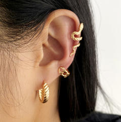 Creative personality leaf alloy ear cuff set