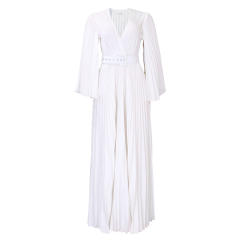 Plain color v neck maxi dress