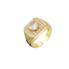 Delicate cubic zircon evil eye hasma copper rings