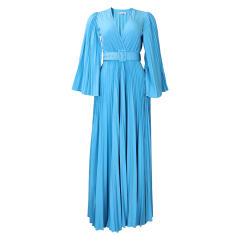 Plain color v neck maxi dress