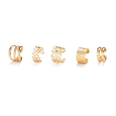 Creative personality leaf alloy ear cuff set