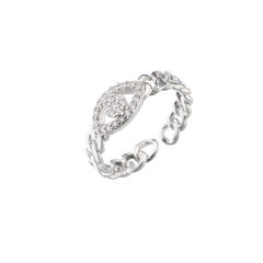 Delicate cubic zircon evil eye hasma copper rings