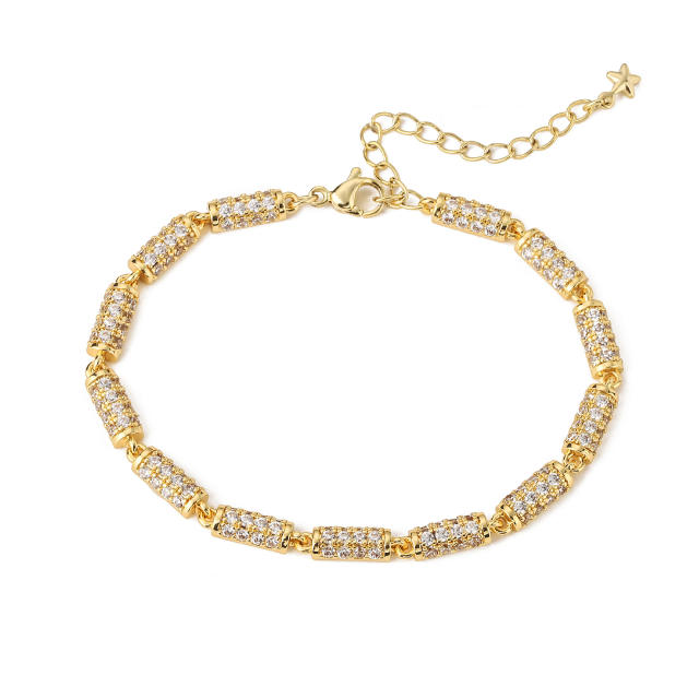 Delicate pave setting cubic zircon diamond copper necklace set