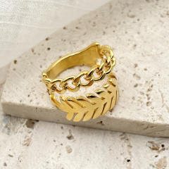 INS easy match leaf two layer stainless steel rings