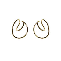 Personality geometric line circle gold plated copper ear cuff ear wrap