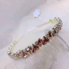 Luxury color glass crystal statement headband