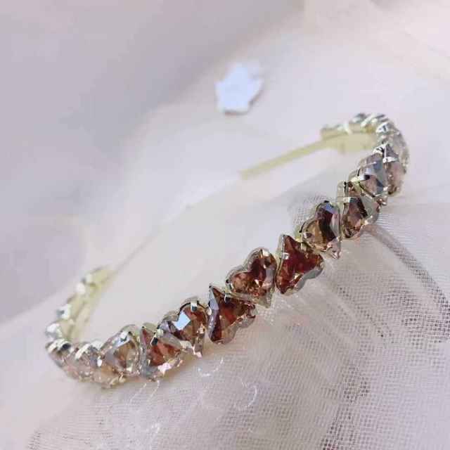 Luxury color glass crystal statement headband