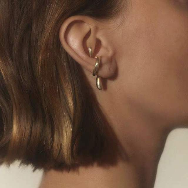 Occident fashion unique line gold plated copper ear cuff ear wrap