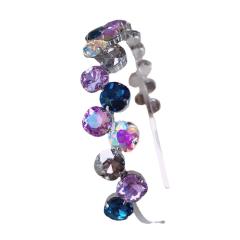 Luxury color glass crystal statement headband