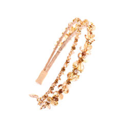 Baroque color glass crystal two layer elegant headband