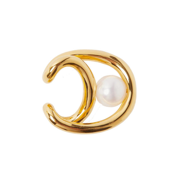 Occident fashion pearl bead gold plated ear cuff(1pcs price)