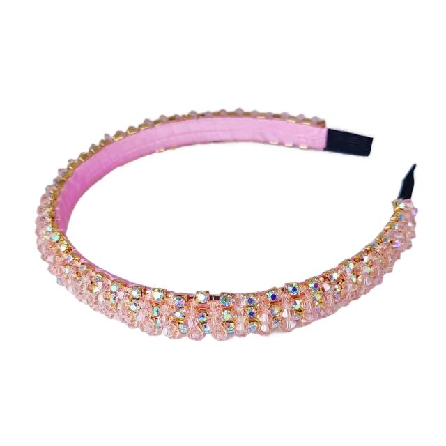 Delicate color crystal bead handmade headband