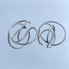 Personality geometric line circle gold plated copper ear cuff ear wrap