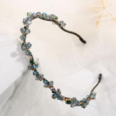 Korean fashion elegant crystal bead headband