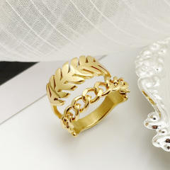 INS easy match leaf two layer stainless steel rings