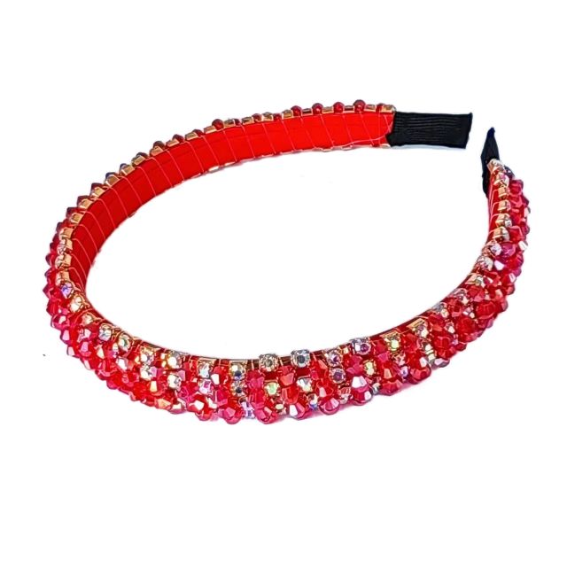 Delicate color crystal bead handmade headband