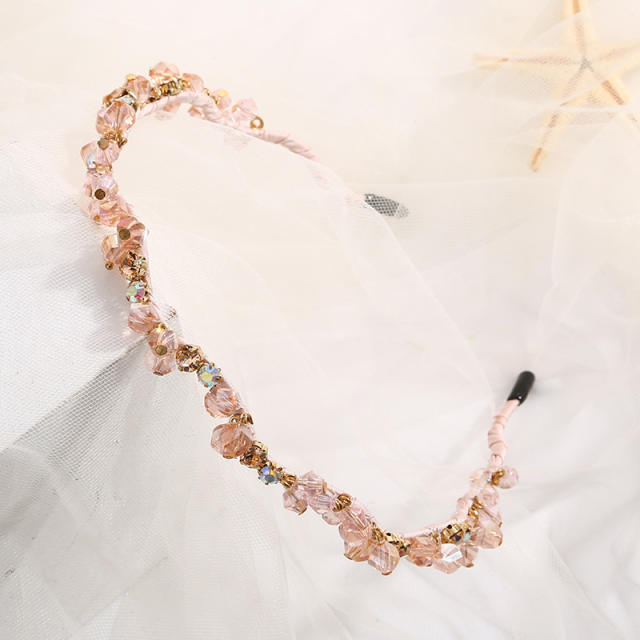 Korean fashion elegant crystal bead headband