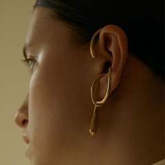 Occident fashion geometric line gold plated copper ear wrap