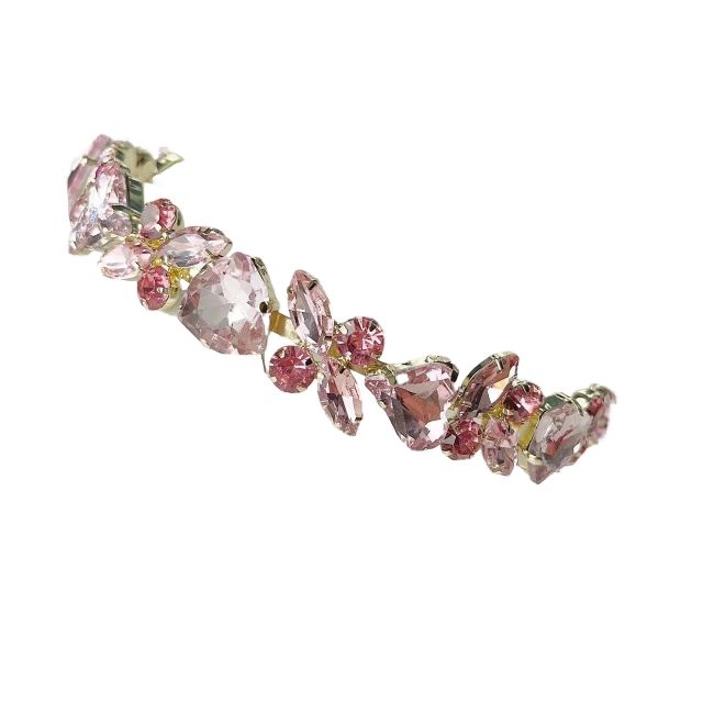 Luxury color glass crystal statement headband