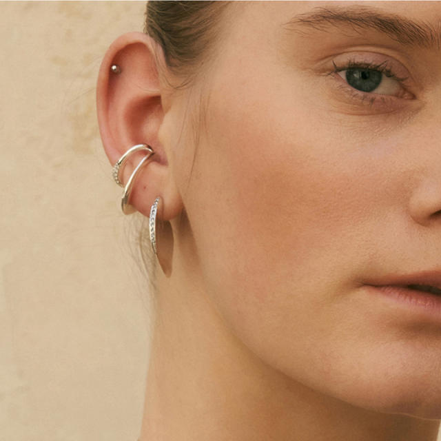 INS personality two line gold plated copper ear cuff ear wrap(1pcs price)