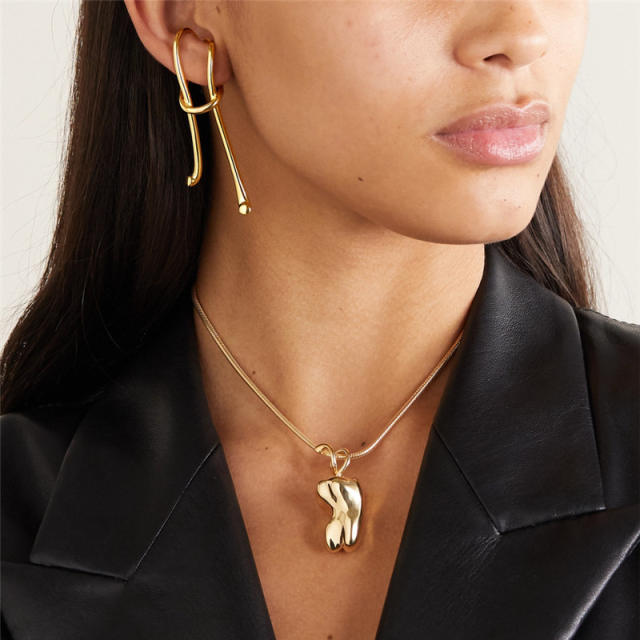 Occident fashion personality geometric line copper ear cuff ear wrap