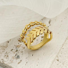 INS easy match leaf two layer stainless steel rings