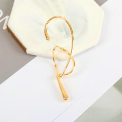 Occident fashion geometric line gold plated copper ear wrap