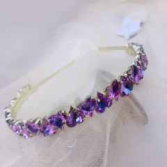 Luxury color glass crystal statement headband