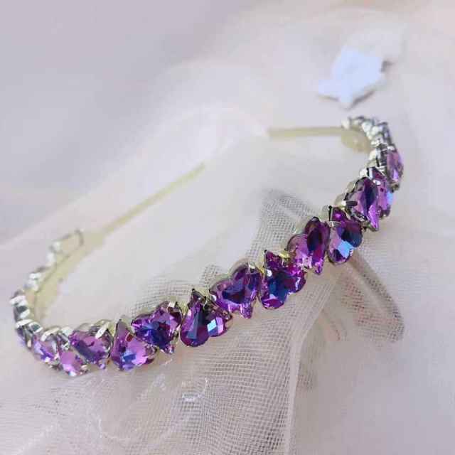 Luxury color glass crystal statement headband