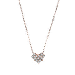 925 sterling silver cubic zircon clover heart dainty necklace
