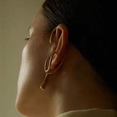 Occident fashion geometric line gold plated copper ear wrap