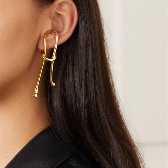 Occident fashion personality geometric line copper ear cuff ear wrap