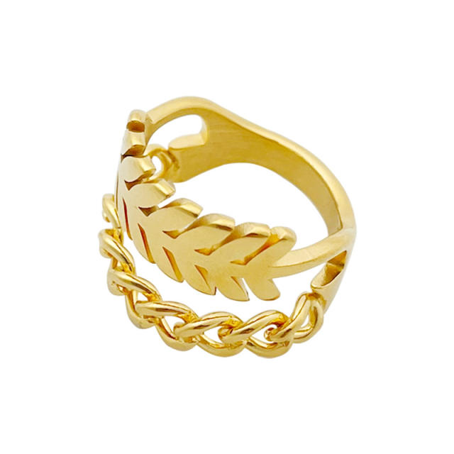 INS easy match leaf two layer stainless steel rings