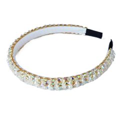 Delicate color crystal bead handmade headband