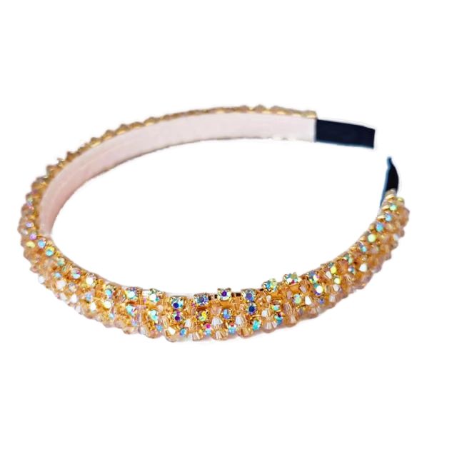 Delicate color crystal bead handmade headband