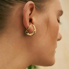 INS personality two line gold plated copper ear cuff ear wrap(1pcs price)