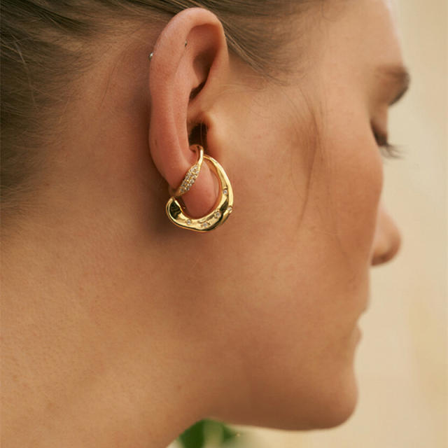 INS personality two line gold plated copper ear cuff ear wrap(1pcs price)