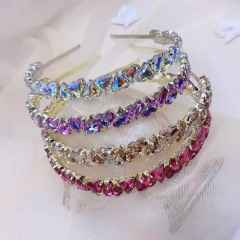 Luxury color glass crystal statement headband