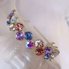 Luxury color glass crystal statement headband