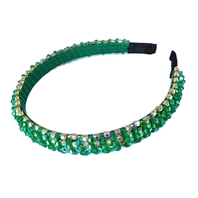 Delicate color crystal bead handmade headband