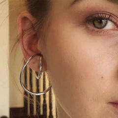 Personality geometric line circle gold plated copper ear cuff ear wrap